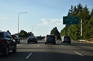 East from the diamond interchange at Exit 179, 220th Street SW leads to 52nd Avenue W. 220th Street SW extends west to 9th Avenue S in Edmonds.