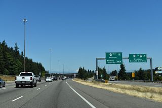 A flyover ramp leads onto SR 526 (Boeing Freeway) to Mukilteo and SR 525 to the Whidbey Island Ferry.