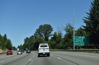Trucks to Naval Station Everett and the Port of Everett are directed to remain on I-5 north to Exit 195 and SR 529 (Everett Avenue) west instead of taking Broadway north to the state route.