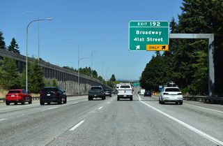 41st Street comprises an arterial west to Rucker Avenue (historic U.S. 99) and east to Riverfront Boulevard. Broadway provides a direct route into Downtown Everett.