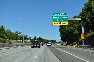 Marine View Drive runs north along industrial areas on the Snohomish River to  Preston Point. E Grand Avenue is a residential street leading south back to Everett Avenue.