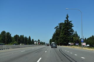 Interstate 5 straddles the Marysville city line and Tulalip Indian Reservation boundary northward through Exit 202.