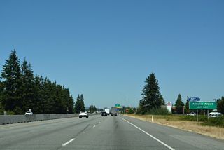 SR 531 (172nd Street NE) heads west from Arlington Municipal Airport (AWO) to the parclo interchange with Interstate 5 at Exit 206.