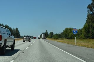Continuing north, Interstate 5 reaches the Skagit County seat of Mount Vernon in ten miles. Vancouver, British Columbia is 81 miles further via B.C. Highway 99.