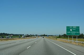 SR 534 west and Pioneer Highway (former SR 530) north come together at Exit 221 by Conway.