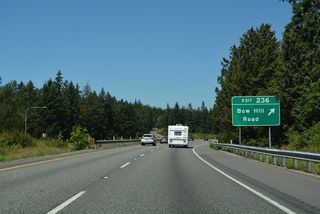 Continuing west from Exit 236, Bow Hill Road lowers into the communities of Bow and Edison Station. West from SR 11, Bow Hill Road was once a part of SR 237 to Edison. All 9.07 miles of that state route, between Edison Station and SR 20, were decommissioned in 1991 (AARoads Wiki, 2023).