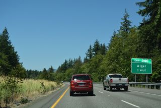 Lake Samish Road connects with Interstate 5 at Exit 240 west from the census designated place of Alger.