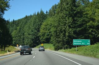 Advancing north along the east side of Lake Samish, Interstate 5 continues nine miles to Bellingham.