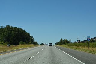 Interstate 5 enters the city of Ferndale just north of Exit 260 at Silver Creek.