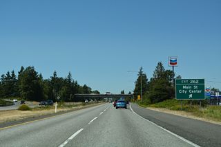 Exit 262 leaves Interstate 5 north for Axton Road east to SR 539 near Laurel and Main Street west to the Ferndale city center. Main Street becomes Mountain View Road west to Mountain View and Lake Terrell.