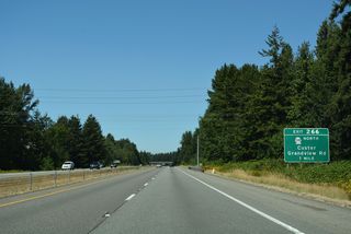 Grandview Road west becomes part of SR 548 at the diamond interchange (Exit 266) with Interstate 5. SR 548 loops west to Birch Bay along the 13.85 mile course north to Blaine.