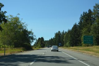 Birch Bay-Lynden Road crosses paths with Interstate 5 at a diamond interchange (Exit 270) northwest of Custer. The road connects the two communities for which it is named.