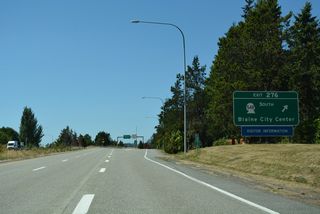 Interstate 5 north reaches Exit 276 to SR 548 (Peace Portal Drive) south and D Street east to SR 543 and Lincoln Park.
