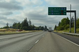 Travel times for regional traffic headed south of Portland reference the south junction of I-5/205 at Tualatin, Oregon.
