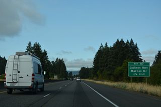 Old U.S. 99 (Jackson Highway) meanders southwest from Toledo and SR 505 to the diamond interchange at Exit 57.