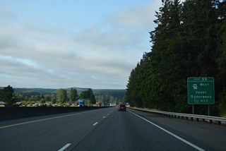 SR 506 turns west from Exit 59 to Vader and Ryderwood. The state route measures 11.53 miles in length.