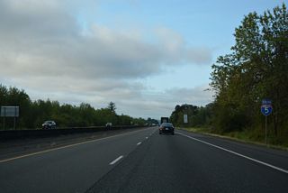 Interstate 5 lowers onto Drews Prairie from Pikes Hill west of Toledo.