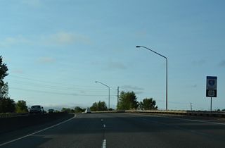 A one piece reassurance sign for I-5/U.S. 12 posted south of SR 6.