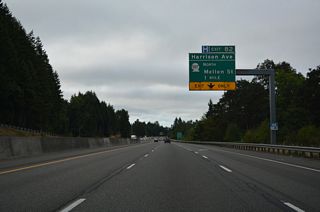 Service roads from the split diamond interchange at Exit 82 extend south to SR 507 (Mellen Street). SR 507 is a 43.81 mile long route from I-5 and Centralia northeast to Tenino, Rainier, Yelm, and SR 7 south of Tacoma.