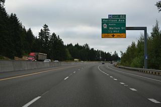 Harrison Avenue (Old U.S. 99) continues east from Exit 82 to become Main Street en to the Centralia city center.