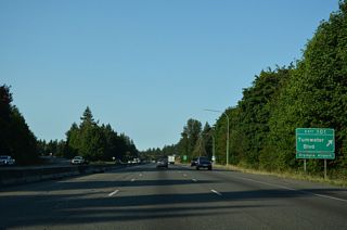 Exit 101 departs Interstate 5 south for Tumwater Boulevard east to Olympia Airport (OLM) and Capitol Boulevard (Old U.S. 99) and west to Littlerock Road.