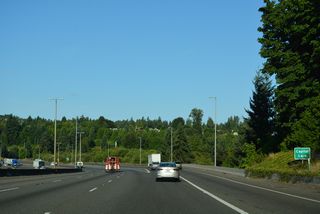 Interstate 5 crosses Capitol Lake at the separation with U.S. 101 north. 