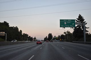 SR 900 (Martin Luther King, Jr. Way) separates into one way roadways by I-5 at Exit 157. A slip ramp provides access onto SR 900 east before I-5 curves west over the Duwamish River. SR 900 continues into unincorporated Skyway and the city of Renton via Sunset Boulevard.