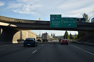 An HOV on-ramp joins I-5 south from a park and ride facility on Ash Way north of 164th Street SW and Exit 183. Historically, 164th Street SW was once a part of SR 525, from 35th Avenue W east to I-5, before the state route shifted to a freeway. SR 525 leads south from SR 99 directly to I-405 at Exit 182.