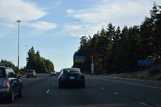 Interstate 5 continues to a commercial truck weigh station that previously housed the fourth southbound rest area.