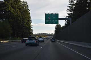 One half mile north of the diamond interchange (Exit 186) with SR 96 (128th Street SE) between the Lake Stickney and Martha Lake communities.