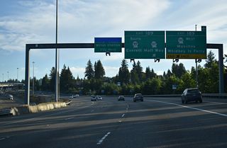 SR 526 begins at the intersection with SR 99 (Broadway) and SR 527 (19th Avenue SE) adjacent to Exit 189. SR 527 also commences there and leads south 9.29 miles to Mill Creek and Bothell.