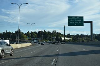 Construction associated with the freeway expansion project during the mid to late 2000s altered Exit 192 into a single point urban interchange (SPUI). 41st Street comprises a short arterial west to Rucker Avenue (historic U.S. 99). Rucker Avenue becomes Evergreen Way two and half blocks south of 41st Street.