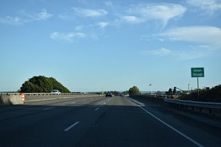 Interstate 5 continues through wetland areas in north Everett to a crossing of Union Slough.