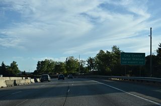 Everett Avenue leads SR 529 west past the Everett city center to Marine View Drive north for Naval Station Everett.