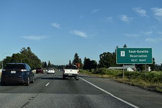 SR 530 constitutes a 50.45 mile long highway from the diamond interchange at Exit 208 east through Arlington to Darrington, the Sauk-Suiattle Reservation and SR 20 at Rockport.