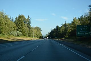 SR 532 begins at the diamond interchange (Exit 212) with 268th Street NW. The 10.09 mile long route spurs west from Interstate 5 to Camano Island in Island County.
