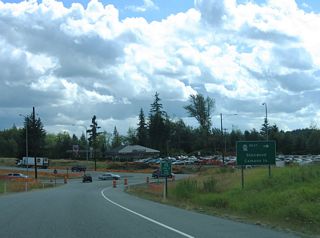 SR 532 ends at Terrys Corner on Camano Island at the split of North Camano and East Camano Drive. The local roads lead to Utsalady and Camano State Parks respectively.