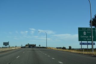 SR 538 (College Way) begins at the first of three exits for Mount Vernon in one half mile. 3.61 miles in length, SR 538 leads east from Exit 227 to Skagit Valley College and SR 9 at Baker Heights.