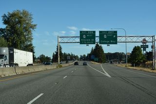 College Way leads east from Exit 227 as SR 538 along a commercial arterial to Skagit College. Hosting a variety of businesses north and south of College Way, Freeway Drive lines the west side of Interstate 5. 