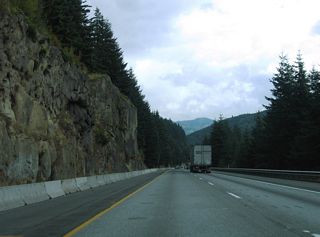 Heading east, the freeway runs between Lake Padden Park and Lake Samish Drive. Interstate 5 between Bellingham and the Skagit County line is the most mountainous within the state of Washington.
