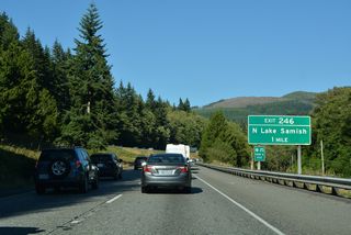 Samish Way leaves the Padden Lake area and meets Interstate 5 again at Exit 246 across from N Lake Samish Drive.