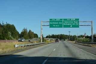 Maplewood Avenue (Old U.S. 99) branches south from I-5 at wye interchange (Exit 258) for Bakerview Road. Bakerview Road becomes Airport Drive at Bennett Drive nearby and leads east to SR 539 (Meridian Street) near Whatcom Community College. Maplewood Avenue leads southeast to Northwest Avenue.