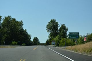 Business Loop I-5 (Huntington Avenue) north at the southbound entrance ramp to Interstate 5.