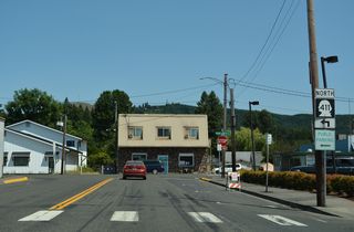 SR 411 north on A Street at the turn onto Business Loop I-5 (Huntington Avenue).