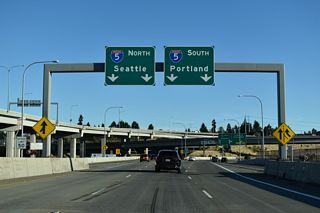 Portland, Oregon lies 140 miles to the south along Interstate 5.