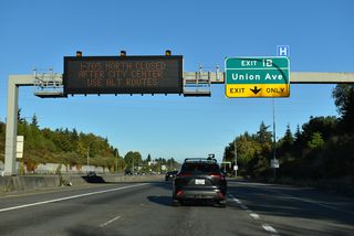 Union Avenue runs south from Oakland and SR 16 to an interchange with Tacoma Way (historic U.S. 99) and north from Exit 1 B to the University of Puget Sound.