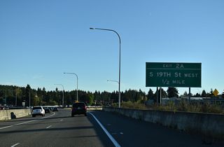 Heading south, SR 16 next enters a six-ramp parclo interchange (Exit 2) with S 19th Street at Orchard Street.
