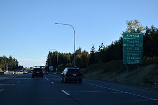 Exit 2 A joins SR 16 east with S 19th Street west to Tacoma Community College and east to Cheney Stadium, home of the Tacoma Rainiers AAA Baseball team.