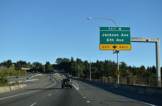 Jackson Avenue travels north to Narrows Drive and south to become Bridgeport Way in the city of University Place.