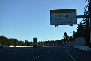 SR 16 east at Exit 18 for the Tacoma Narrows Bridge toll plaza.
